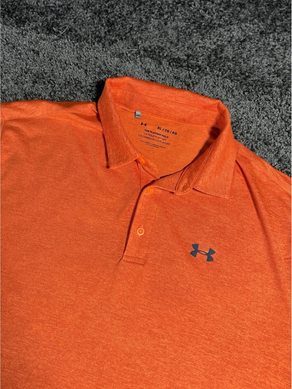 Under Armour The Playoff Polo Men's XL Orange Short Sleeve Logo